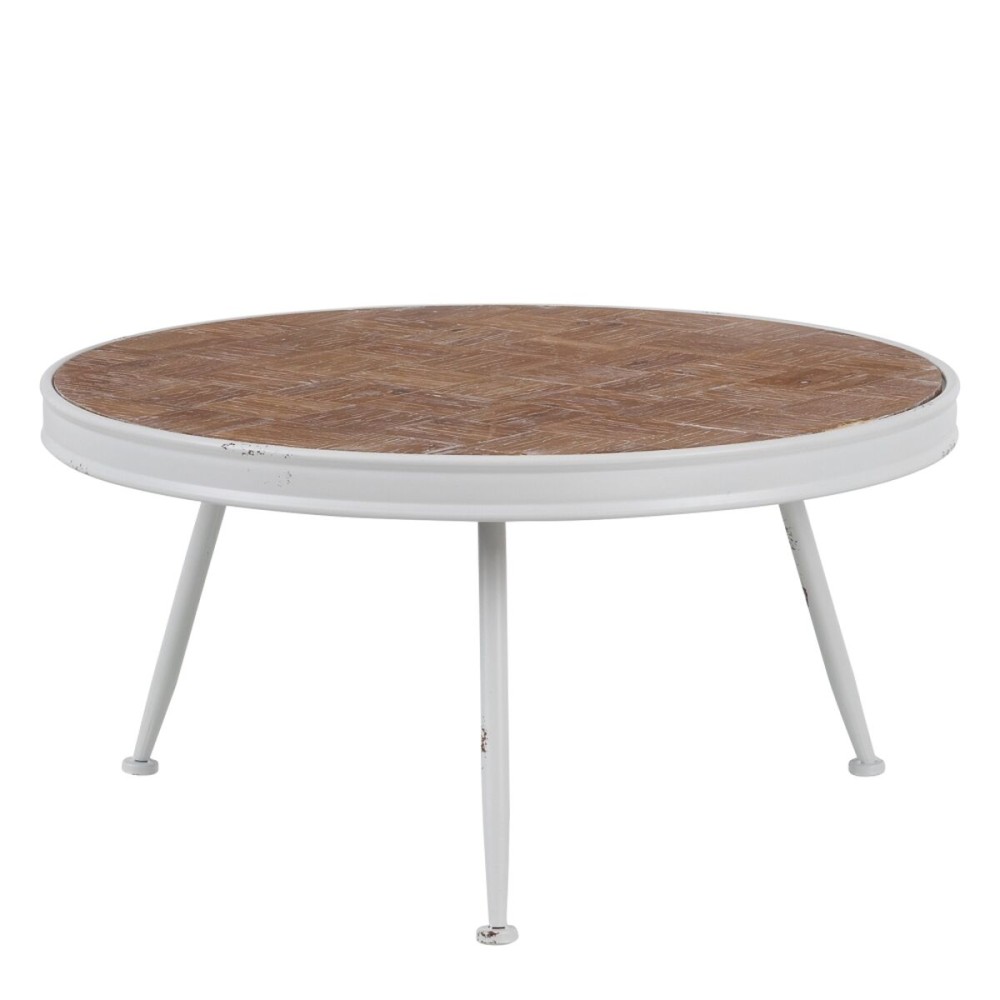 Centre Table White Natural 74,5 x 74,5 x 38 cm