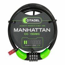 Kabel mit Vorhängeschloss Citadel Manhattan cc 150/8/c Kombination Schwarz 150 cm