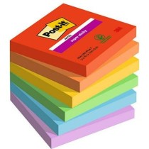 Haftnotizen Post-it Super Sticky Bunt 6 Stücke 76 x 76 mm (2 Stück)