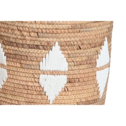 Basket set DKD Home Decor White Natural Rope Seagrass Boho 46 x 46 x 48 cm