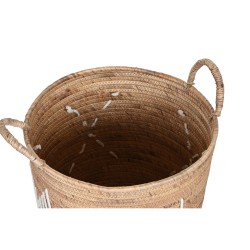 Basket set DKD Home Decor White Natural Rope Seagrass Boho 46 x 46 x 48 cm