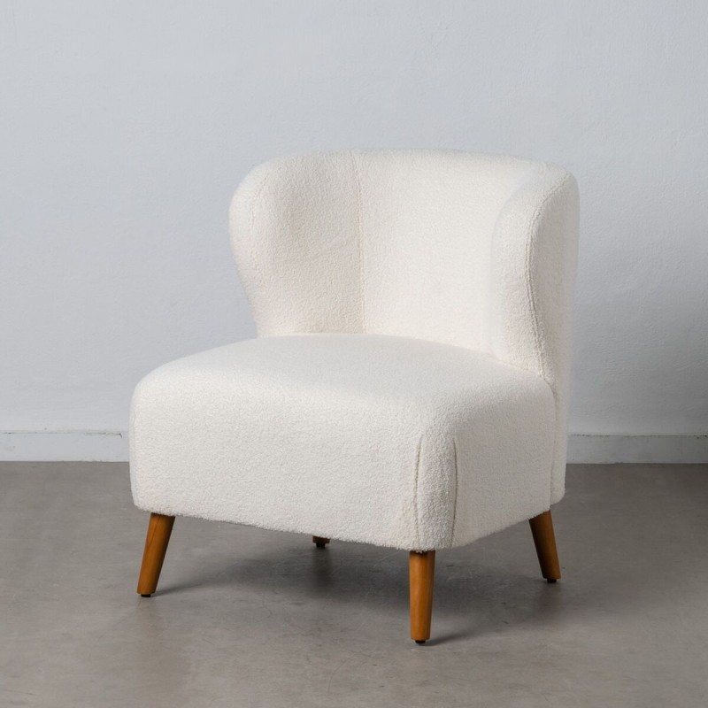 Fauteuil 72 x 78 x 82 cm Bois d'hévéa Blanc