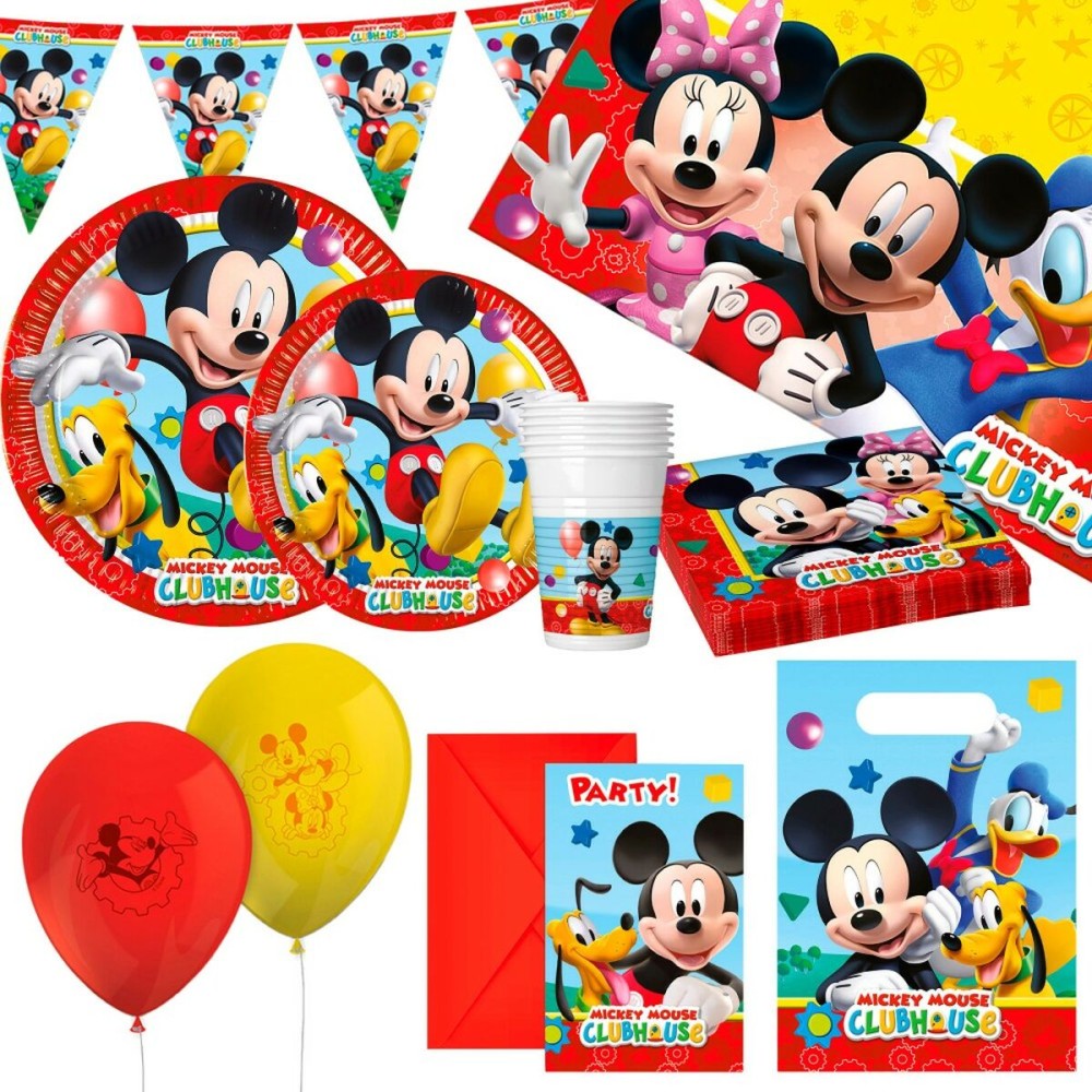 Set d'articles de fête Mickey Mouse 66 Pièces