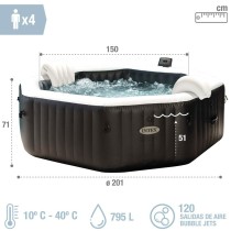 Aufblasbares Spa Intex 201 x 71 x 201 cm 795 L