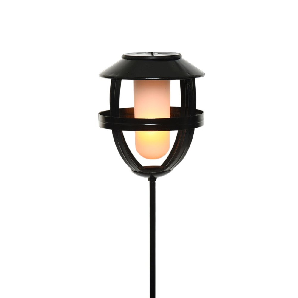 Lumière solaire Lumineo 898216 Effet flamme Torche Noir Fer 63 cm