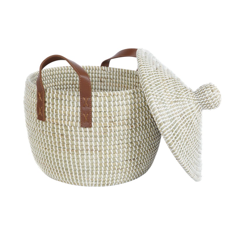 Set de basket DKD Home Decor Naturel Marron Clair Polyuréthane Herbier marin 42 x 42 x 45 cm