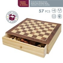 Échecs et dames Colorbaby Tiroir Bois (4 Unités)