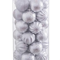 Boules de Noël Argenté Plastique 6 x 6 x 6 cm (30 Unités)