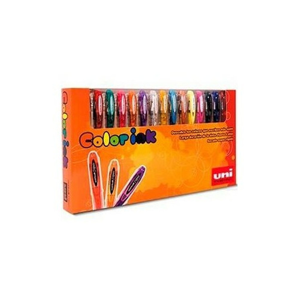 Ensemble de Stylos Uni-Ball Rollerball Signo UM-120 Multicouleur 15 Pièces 0,5 mm