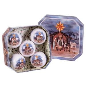 Boules de Noël Multicouleur Papier Polyfoam Naissance/Crèche 7,5 x 7,5 x 7,5 cm (5 Unités)