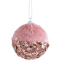 Christmas Baubles Pink Golden Polyfoam Fabric 10 x 10 x 10 cm (4 Units)