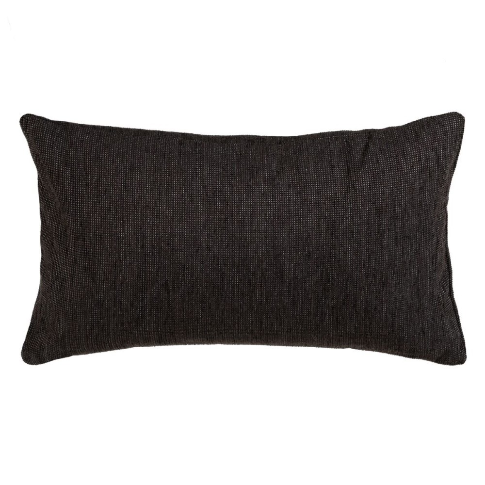 Cushion Polyester Cotton Black 50 x 30 cm