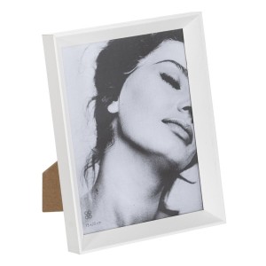 Cadre photo Blanc Bois Verre 17 x 2,5 x 22,5 cm