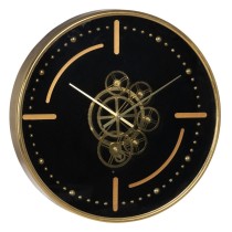 Horloge Murale Noir Doré Fer 46 x 7 x 46 cm