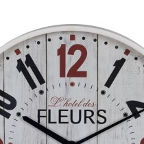 Horloge Murale Blanc Bois Verre 40 x 40 x 4,5 cm