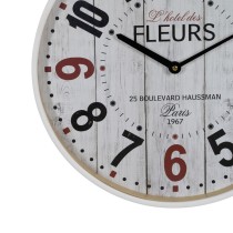 Horloge Murale Blanc Bois Verre 40 x 40 x 4,5 cm