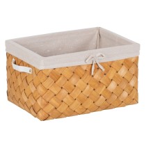 Basket set Natural Wood Fabric 39,5 x 30 x 24 cm (3 Units)