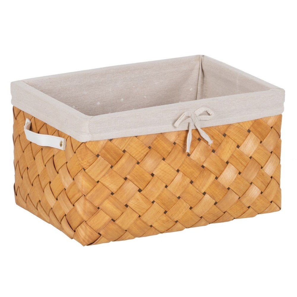 Set de basket Naturel Bois Tissu 39,5 x 30 x 24 cm (3 Unités)