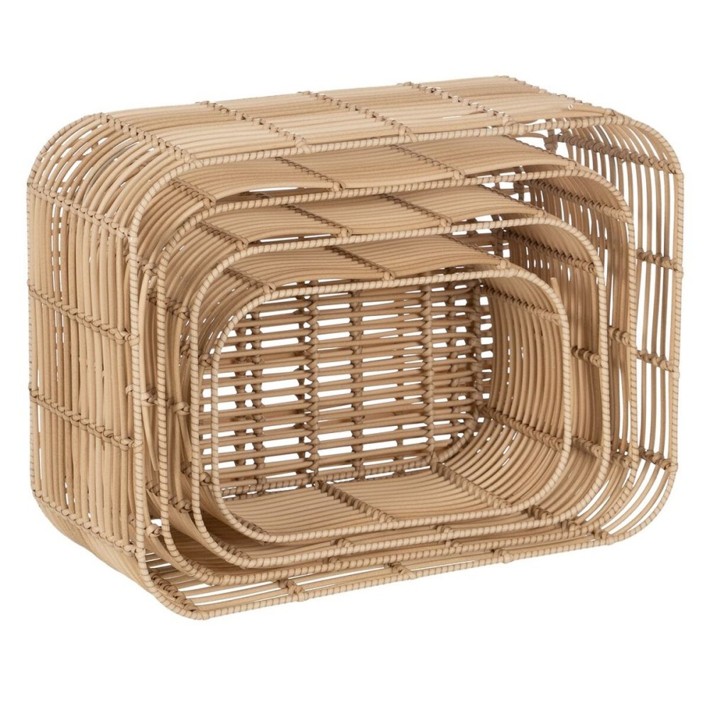 Set of Baskets Natural Resin 46 x 35 x 23 cm (4 Units)