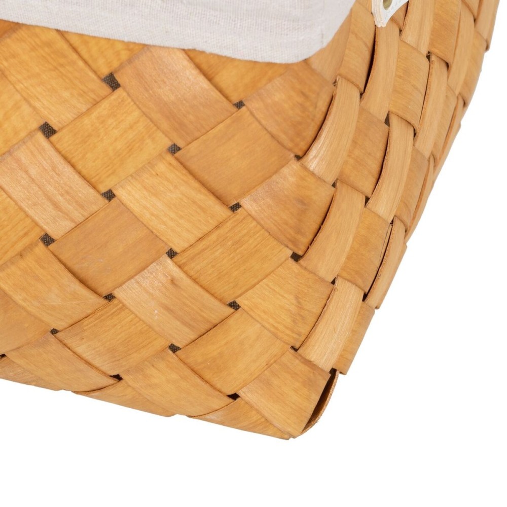 Set de basket Naturel Bois Tissu 39,5 x 30 x 24 cm (3 Unités)