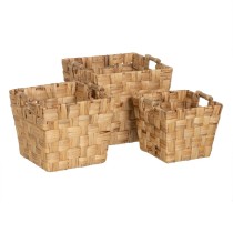 Set of Baskets Beige Natural Fibre 40 x 40 x 35 cm (3 Units)