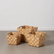 Set of Baskets Beige Natural Fibre 40 x 40 x 35 cm (3 Units)