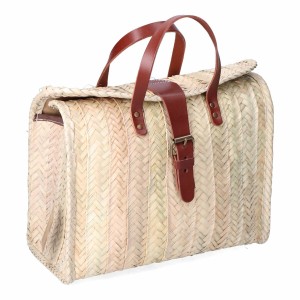 Briefcase EDM Milan 32 x 26 cm Palm leaf Buckle Leather