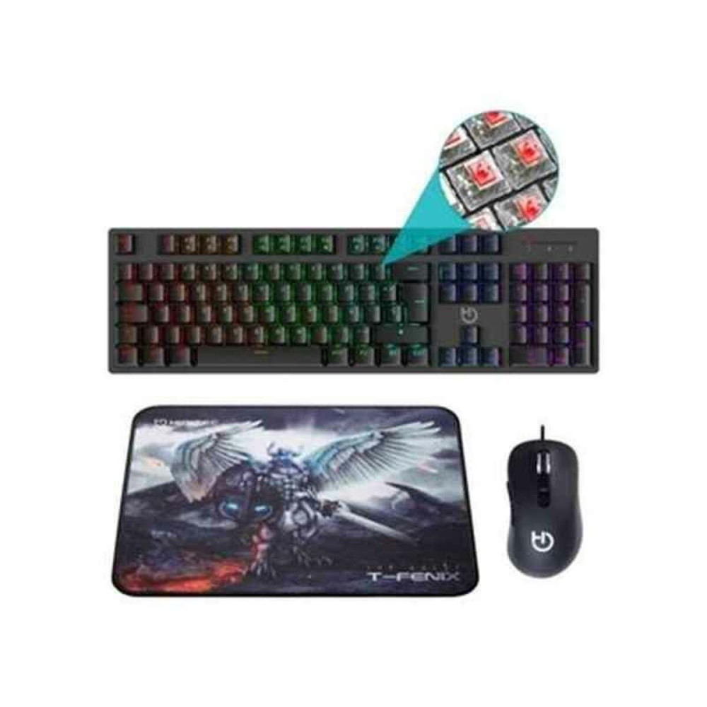 Tastatur und Gaming Maus Hiditec PAC010026 Schwarz