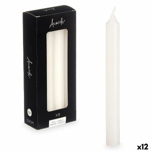 Ensemble de Bougies Acorde 126-A-AR Blanc 2 x 2 x 20 cm (12 Unités)