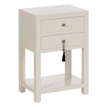 Table de Nuit ORIENT Blanc Bois d'épicéa Bois MDF 45 x 30 x 66 cm