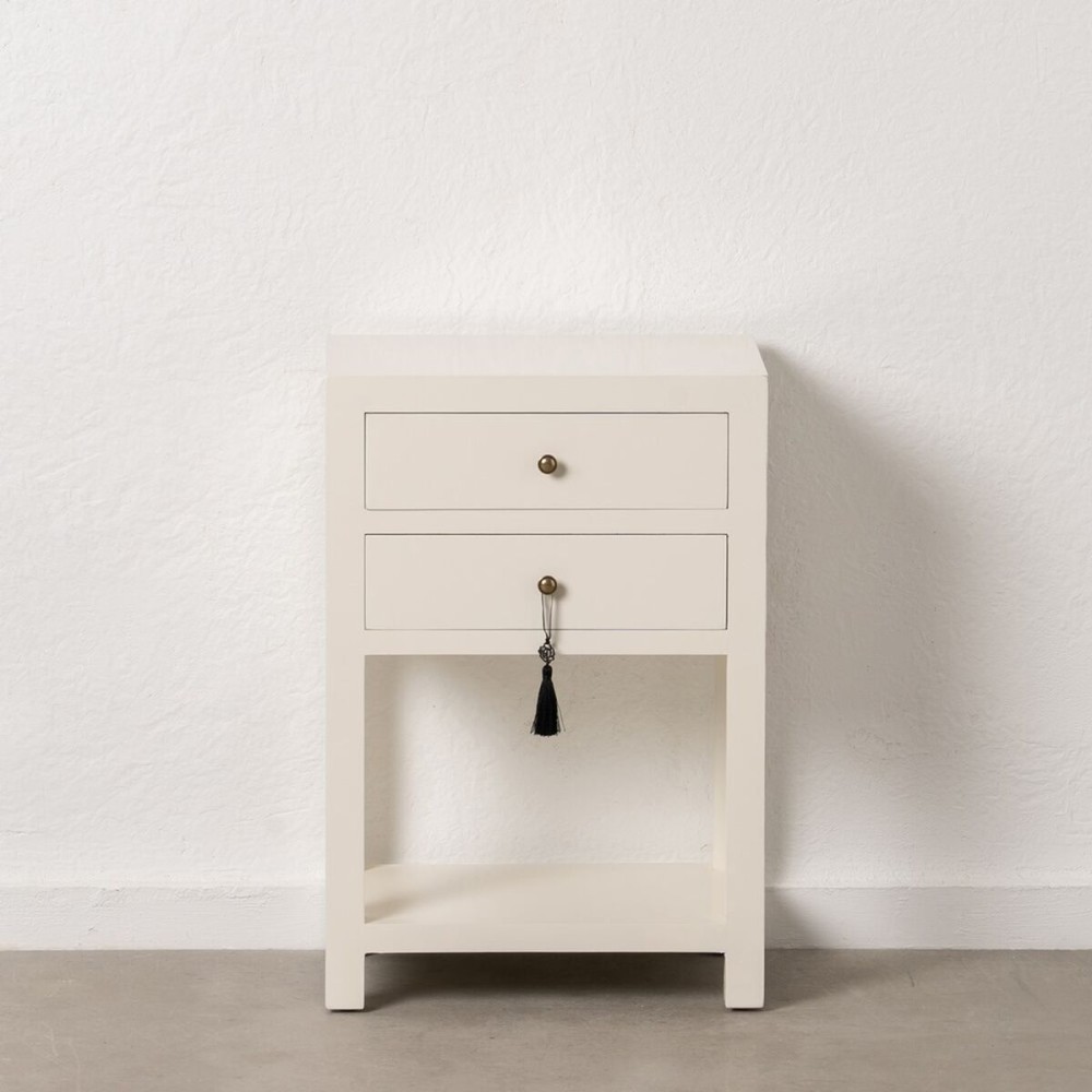 Nightstand ORIENT White Fir wood MDF Wood 45 x 30 x 66 cm