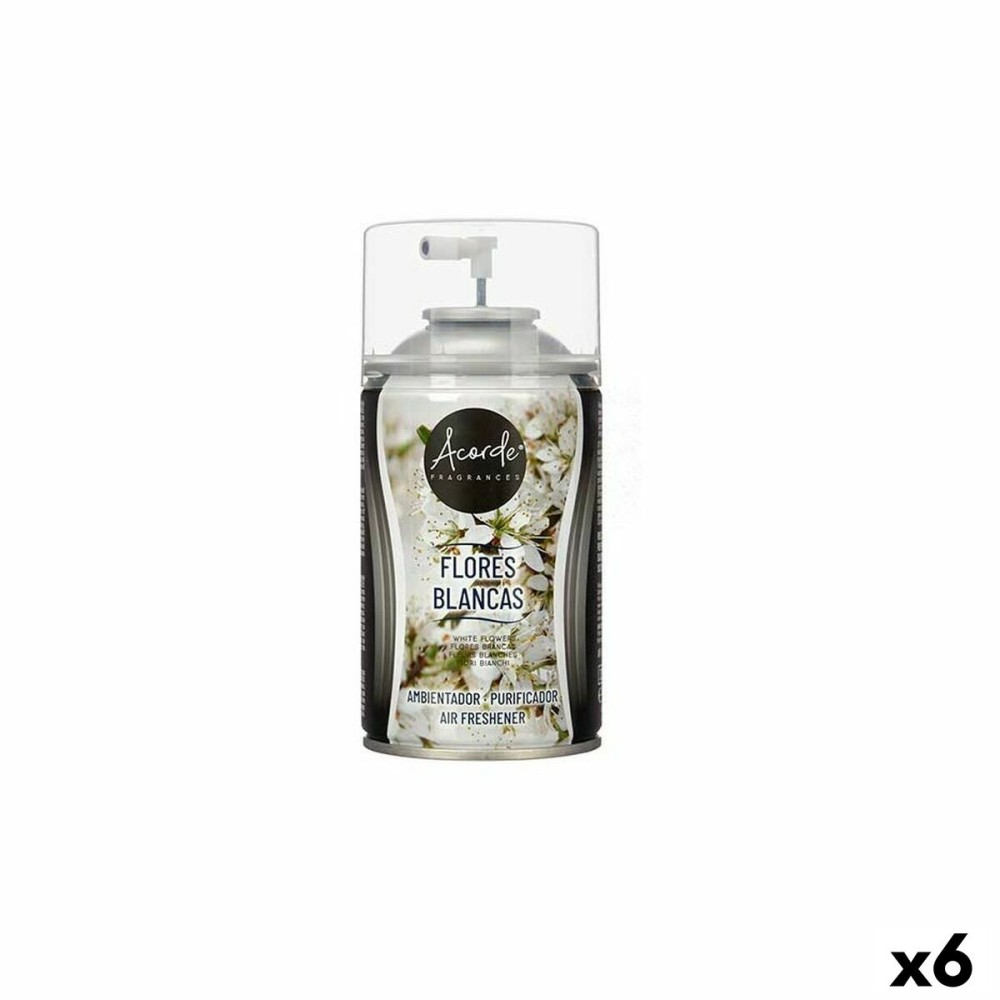 Recharges Pour Diffuseur Acorde 58463 Fleurs blancs 250 ml Spray (6 Unités)