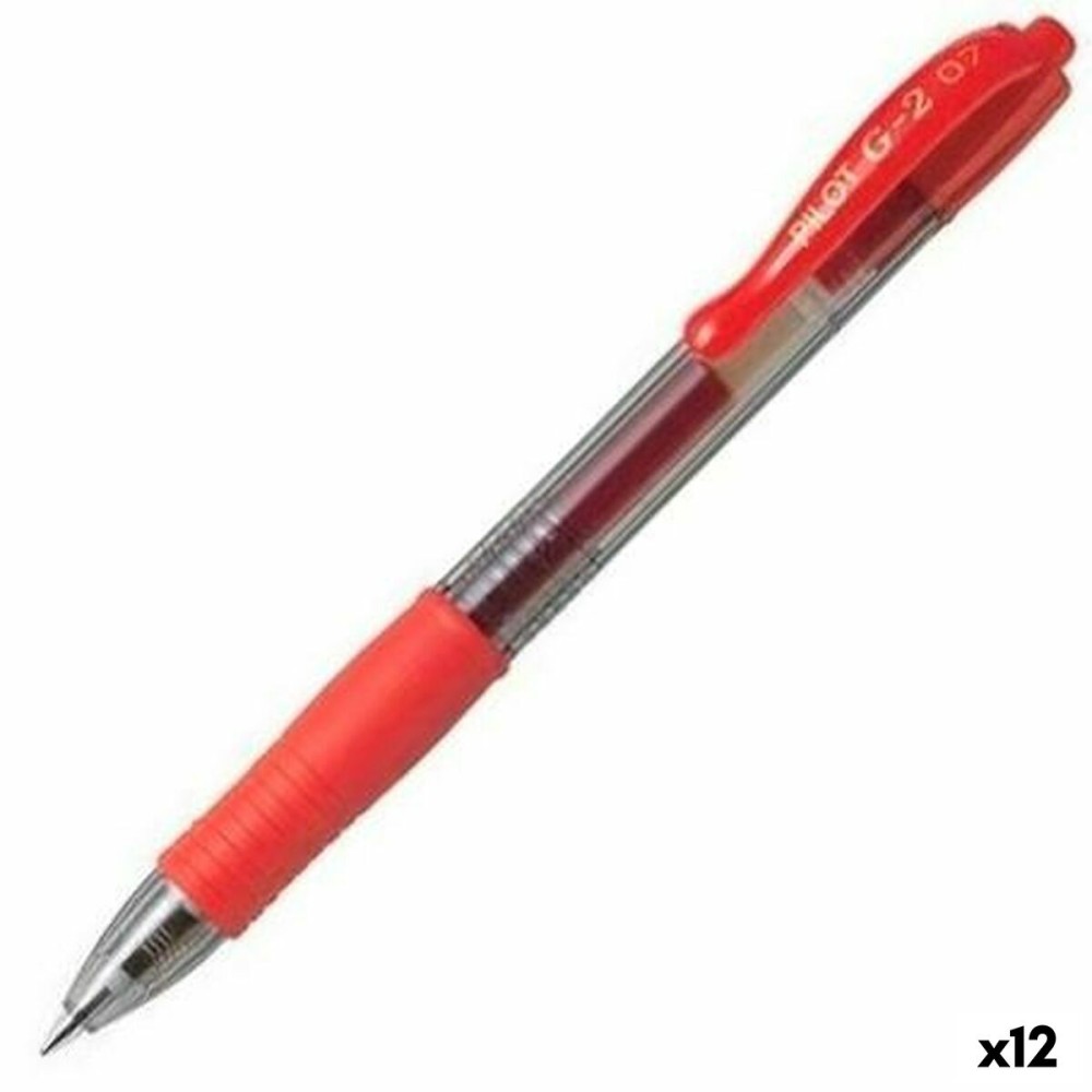 Stylo gel Pilot G-2 07 Rouge 0,4 mm (12 Unités)