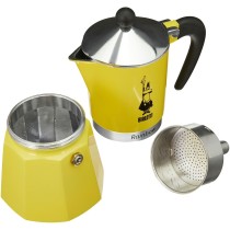 Italian Coffee Pot Bialetti Rainbow Yellow 6 Cups