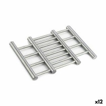 Dessous de plat Extensible Argenté Acier inoxydable 23 x 2 x 20 cm (12 Unités)