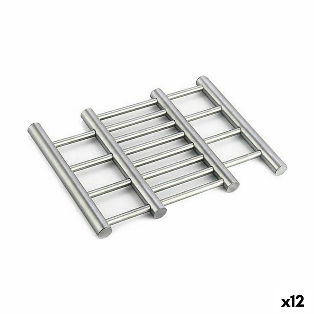 Table Mat Kinvara W6357A Silver Stainless steel 23 x 2 x 20 cm Extendable (12 Units)