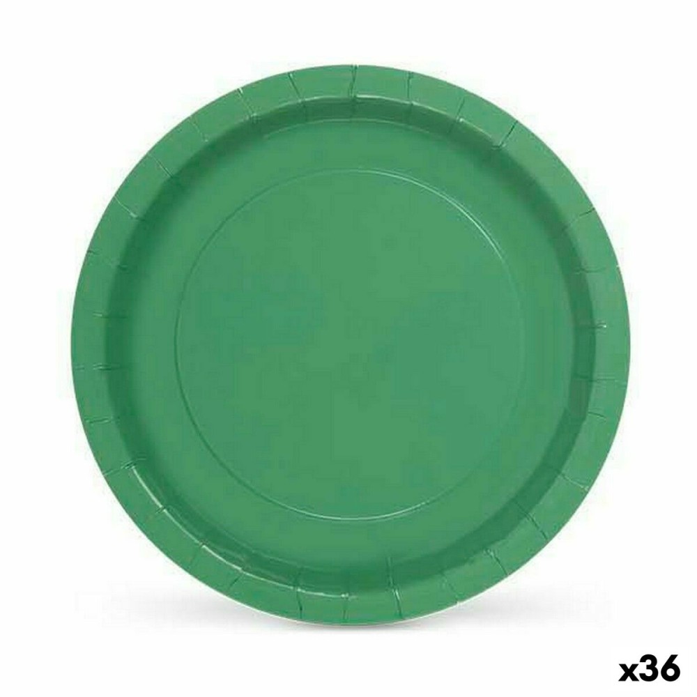 Service de vaisselle Algon Produits à usage unique Carton Vert 10 Pièces 20 x 20 x 1,5 cm (36 Unités)