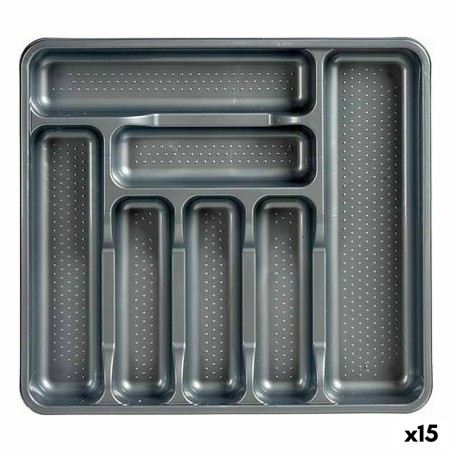 Range-couverts Kinvara 041188 Gris Plastique 39 x 5 x 42,5 cm (15 Unités)