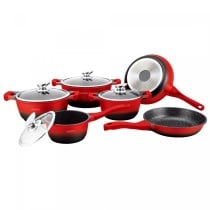 Batterie de Cuisine Royalty Line BS1010M Noir Rouge 10 Pièces