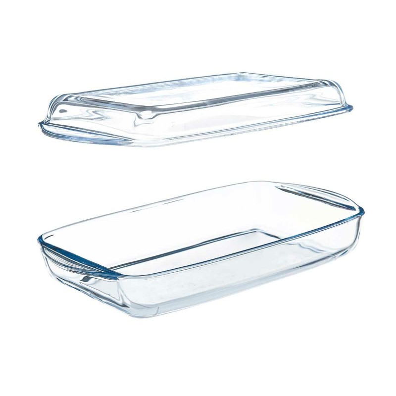 Plateau avec couvercle Pasabahce Borcam Transparent Verre Borosilicaté 1,9 L (4 Unités)