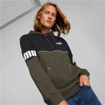 Herren Sweater mit Kapuze Puma Power Colorblock grün Schwarz