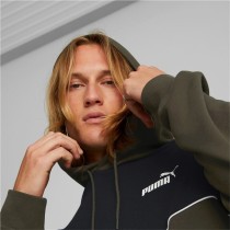 Herren Sweater mit Kapuze Puma Power Colorblock grün Schwarz