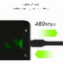 USB Cable Green Cell KABGC03 Black 25 cm