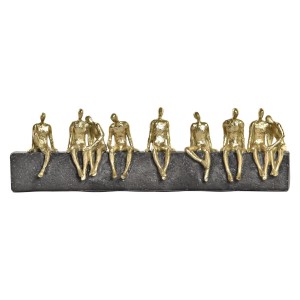 Deko-Figur DKD Home Decor Gold Harz Dunkelgrau Moderne (45,3 x 6,8 x 13,7 cm)