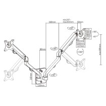 Support de table d'écran GEMBIRD MA-WA2-01 17" 27"