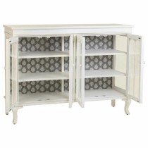 Sideboard Alexandra House Living White Glass Fir wood MDF Wood 40 x 101 x 142 cm