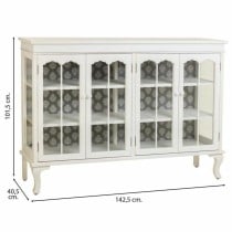 Buffet Alexandra House Living Blanc verre Bois d'épicéa Bois MDF 40 x 101 x 142 cm