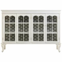 Sideboard Alexandra House Living White Glass Fir wood MDF Wood 40 x 101 x 142 cm