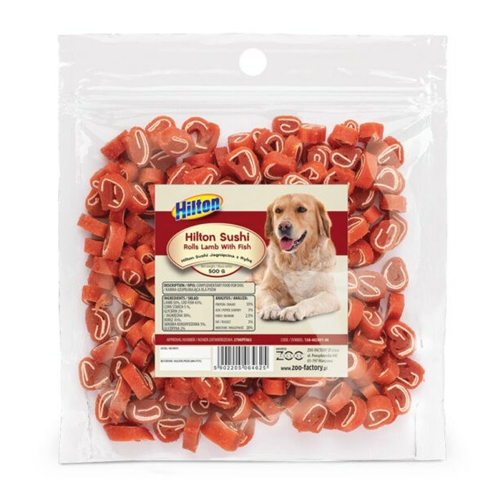 Snack pour chiens Hilton Sushi Rolls Agneau Morue 500 g