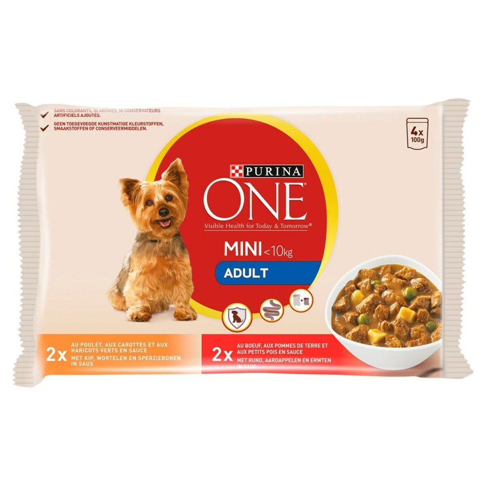 Alimentation humide Purina One Poulet Veau 4 x 100 g